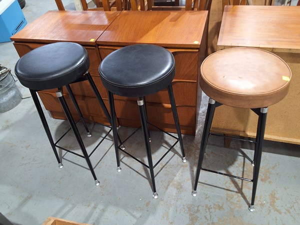 Lot 240 - THREE KITCHEN STOOLS