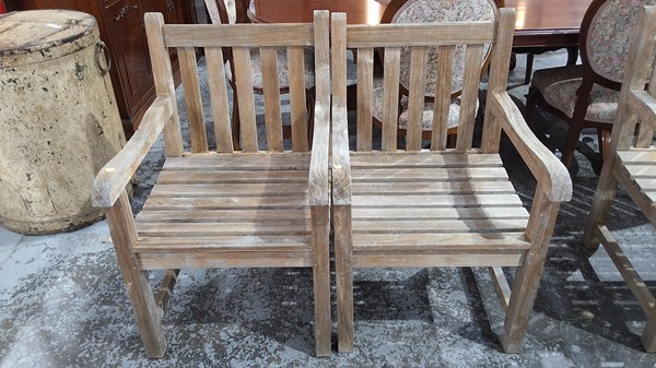 Lot 135 - HARDWOOD GARDEN CHAIRS