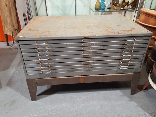 Lot 222 - STEEL PLAN DRAWERS