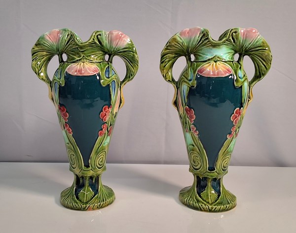 Lot 1210 - MAJOLICA VASES