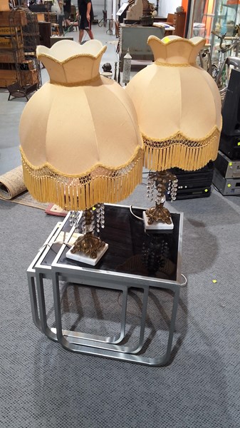 Lot 71 - NEST OF TABLES & LAMPS