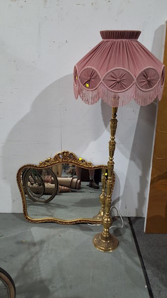 Lot 211 - MIRROR  & STANDARD LAMP