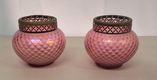 Lot 1377 - PAIR OF POSY VASES