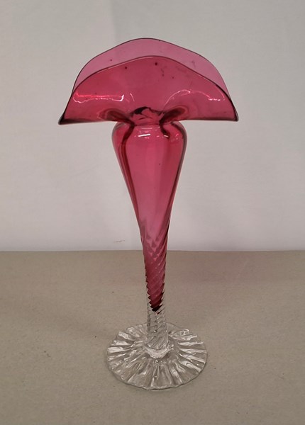 Lot 1356 - CRANBERRY GLASS VASE