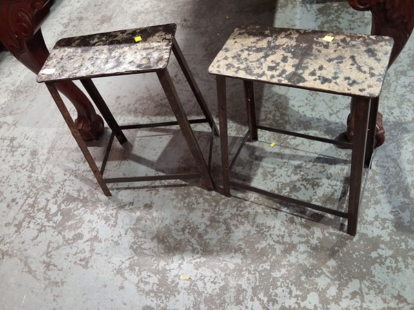 Lot 59 - PAIR OF STOOLS