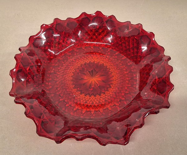 Lot 1195 - RUBY GLASS DISH