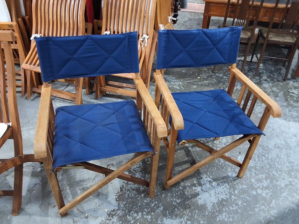 Lot 337 - PAIR OF DECKCHAIRS