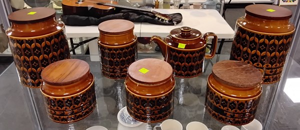 Lot 1230 - HORNSEA HEIRLOOM CANISTERS & TEAPOT