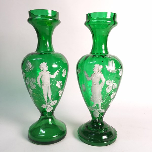 Lot 1301 - MARY GREGORY VASES