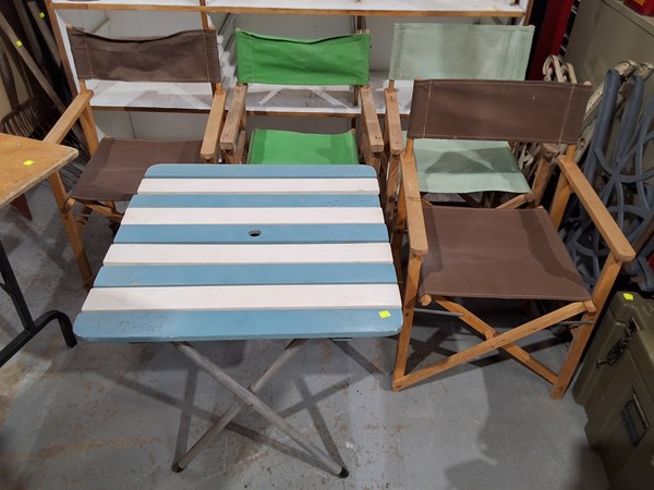 Lot 192 - OUTDOOR TABLE & FOUR CHAIRS