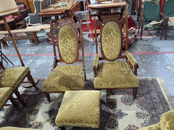 Lot 153 - GRANDMOTHER & GRANDFATHER CHAIRS