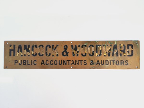 Lot 1184 - BRASS SIGN