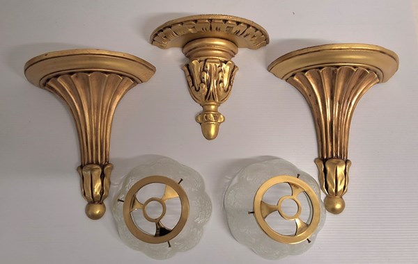 Lot 1307 - WALL SCONCES & LIGHT SHADES