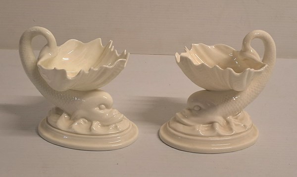 Lot 1296 - A PAIR OF ROYAL WORCESTER COMPORTS