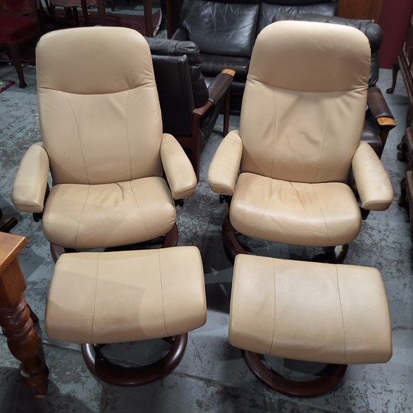 Lot 109 - PAIR OF SWIVEL ARMCHAIRS