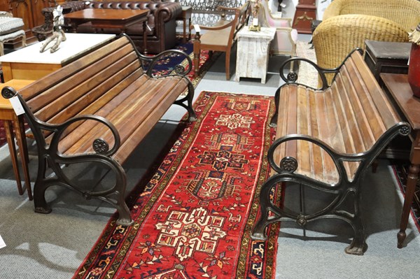 Lot 55 - PAIR OF OUTDOOR BENCHES