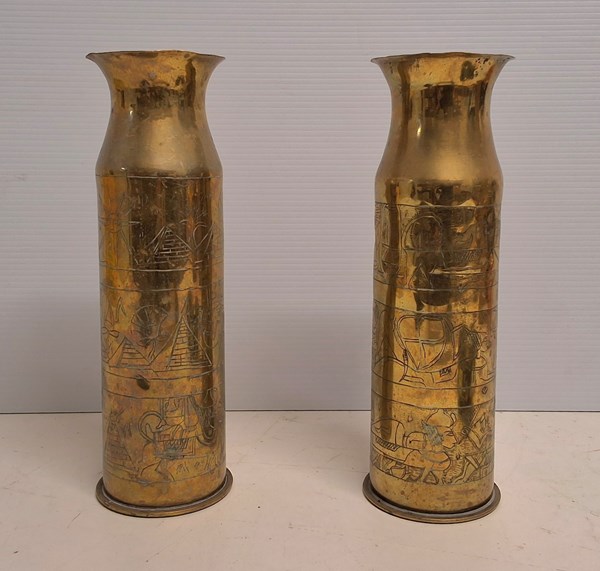 Lot 1268 - TRENCH ART VASES