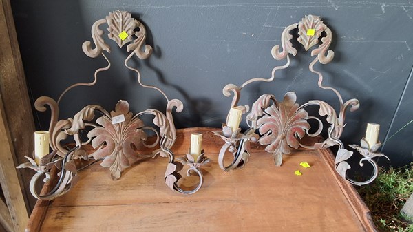 Lot 354 - PAIR OF WALL SCONCES