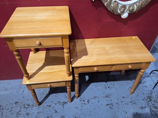 Lot 8 - BEDSIDE TABLES AND SIDE TABLE