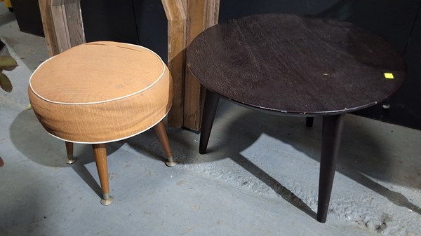 Lot 269 - LAMP TABLE & STOOL