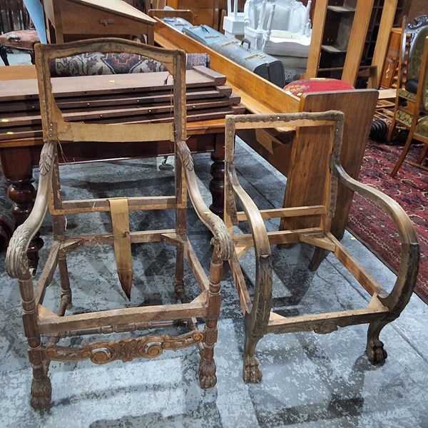 Lot 153 - TWO OAK CHAIR FRAMES