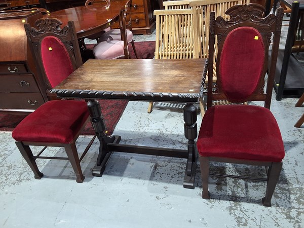Lot 92 - HALL TABLE AND CHAIRS