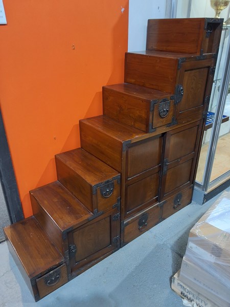 Lot 255 - STEPPED TANSU CABINET