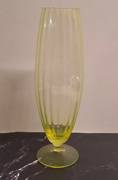 Lot 1282 - YELLOW URANIUM GLASS VASE