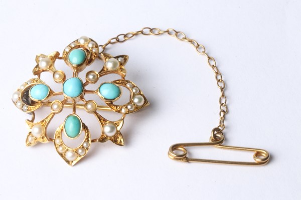 Lot 1010 - GOLD BROOCH/PENDANT