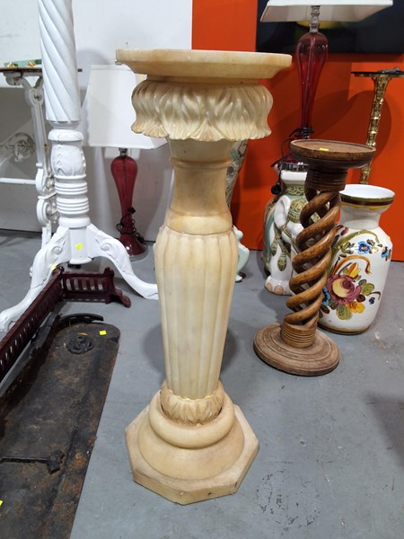 Lot 279 - ALABASTER PEDESTAL