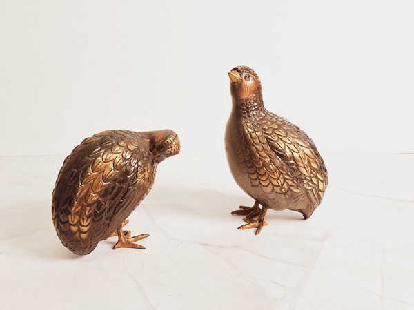 Lot 1283 - PAIR OF QUAIL FIGURES