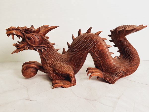 Lot 1324 - CARVED TIMBER DRAGON