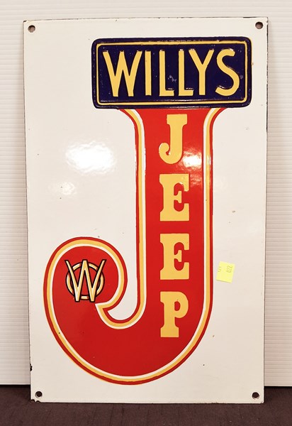 Lot 1280 - ENAMEL WILLY'S JEEP SIGN