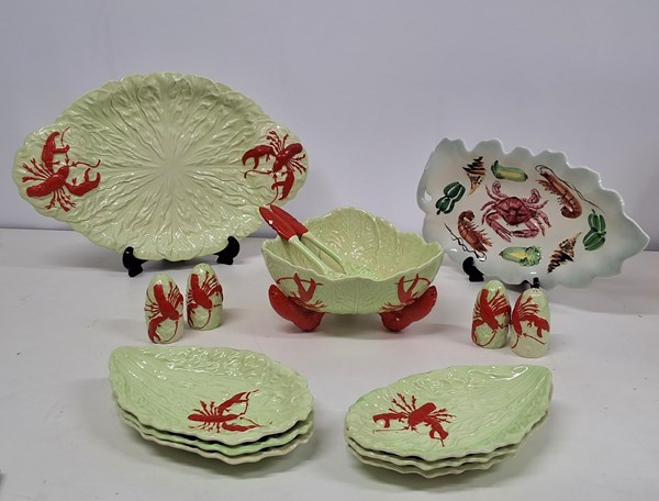 Lot 1219 - CARLTON WARE LOBSTER SET