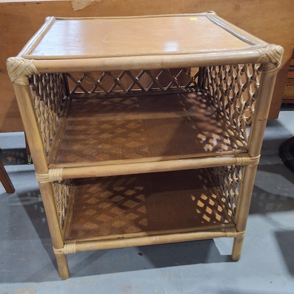 Lot 125 - CANE LAMP TABLE