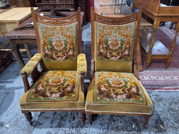 Lot 10 - GRANDMOTHER AND GRANDFATHER CHAIRS
