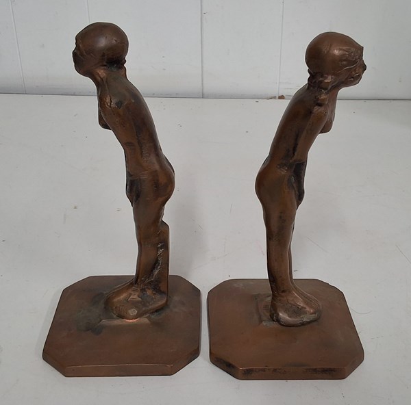 Lot 1457 - BRONZE BOOKENDS