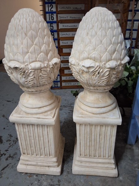 Lot 346 - PAIR OF PINE FINIALS