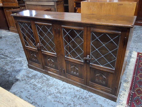 Lot 142 - OAK BOOKCASE