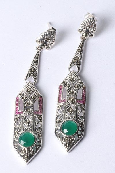 Lot 1032 - SILVER EARRINGS