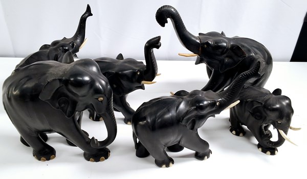 Lot 1358 - WOODEN ELEPHANTS