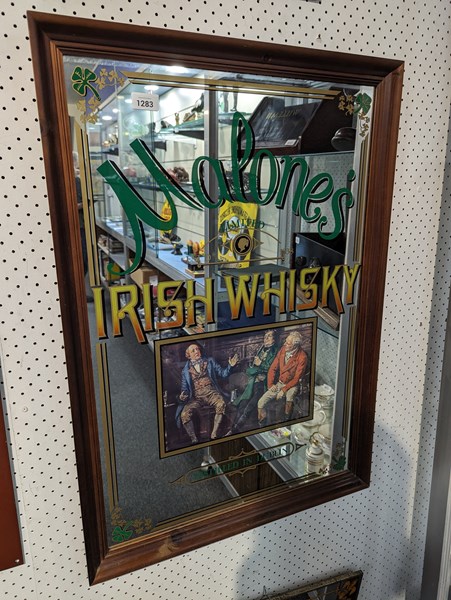 Lot 1283 - MALONE'S IRISH WHISKY BAR ROOM MIRROR