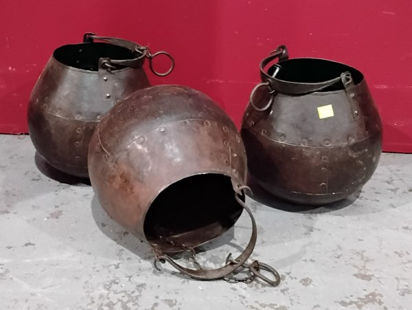 Lot 318 - THREE HANGING POTS