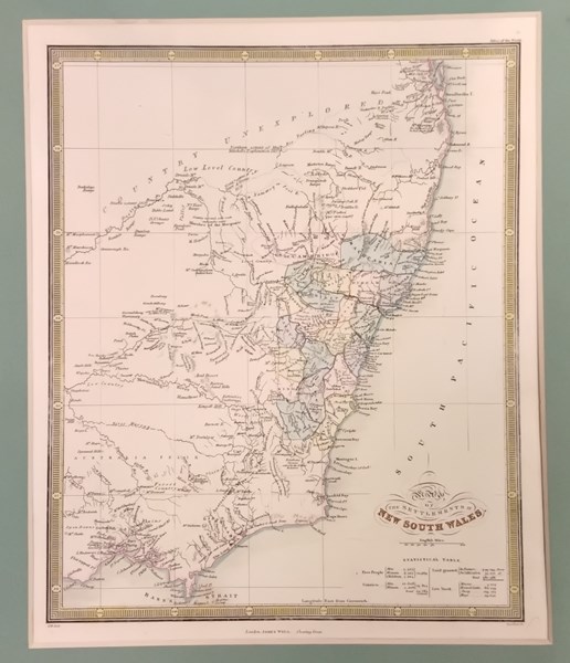 Lot 1118 - 1830S MAP OF NSW. An extensively hand-coloured map