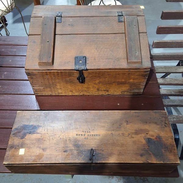 Lot 313 - Vintage timber boxes