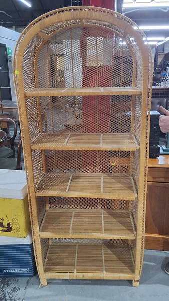 Lot 266 - CANE SHELF HUTCH