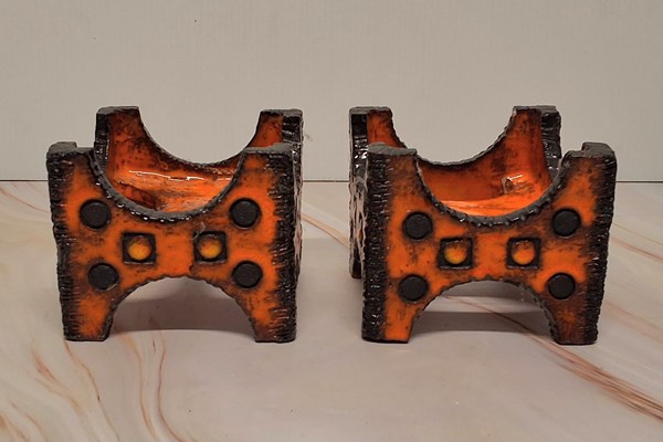 Lot 1264 - MID CENTURY CANDLE HOLDERS