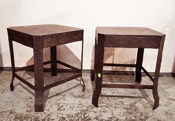 Lot 132 - PAIR OF STOOLS