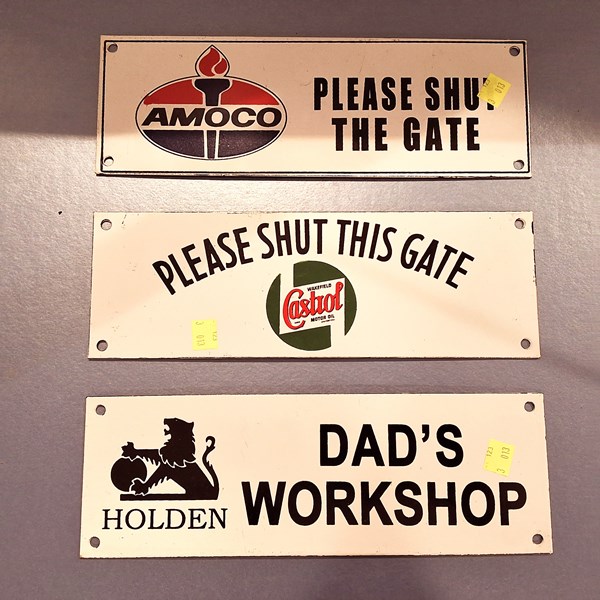 Lot 1187 - THREE ENAMEL SIGNS