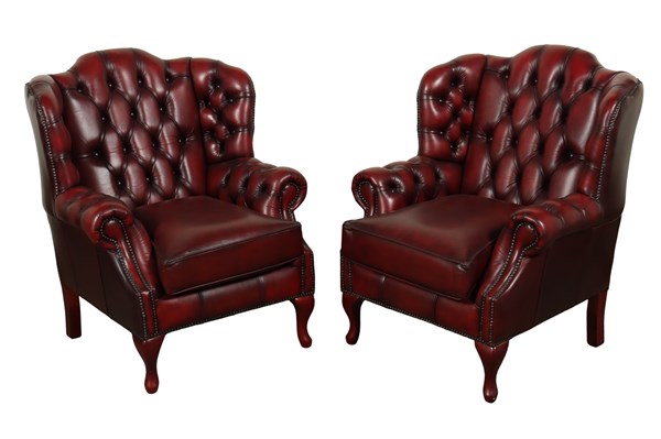 Lot 52 - PAIR OF LIBRARY ARMCHAIRS